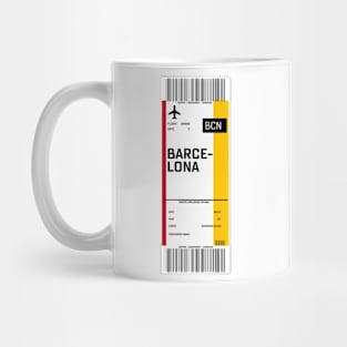 Boarding pass for Barcelona Mug